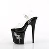 Pleaser - FLAMINGO808NLDG Sandale à bride à la cheville, Pole dance chaussures - Noir/Transparent Product image